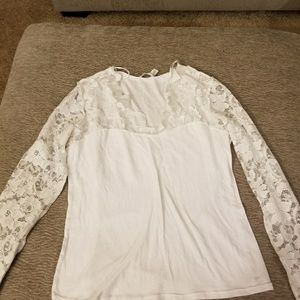 Lace long sleeve White Top